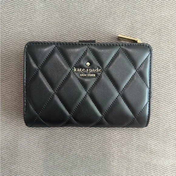 Kate Spade Black Quilted Leather Wallet Brand New with Tags - Picture 2 of 9